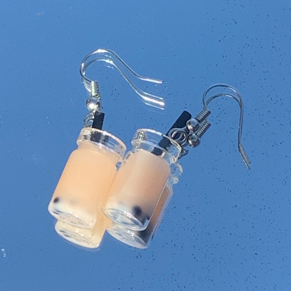 Light Brown Milk Tea Boba Earrings